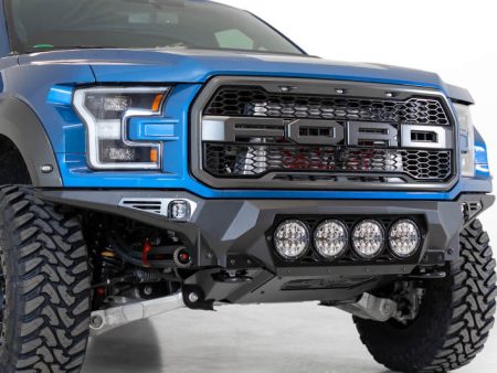 Addictive Desert Designs 17-20 Ford F-150 Raptor Bomber Front Bumper w  4 Rigid 360 6in Round Mounts Hot on Sale