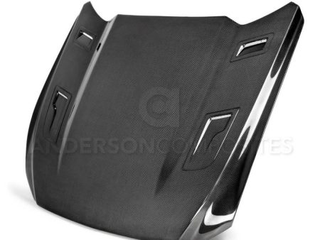 Anderson Composites 15-17 Ford Mustang (Excl. GT350 GT350R) Type-G Double Sided Hood Hot on Sale