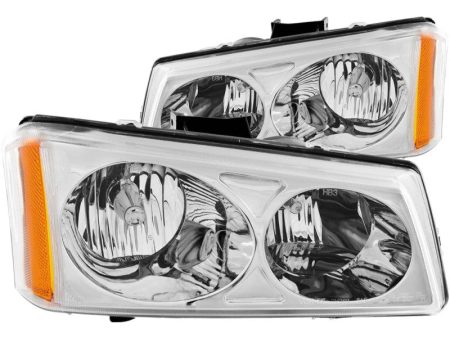 ANZO 2003-2006 Chevrolet Silverado 1500 Crystal Headlights Chrome Discount